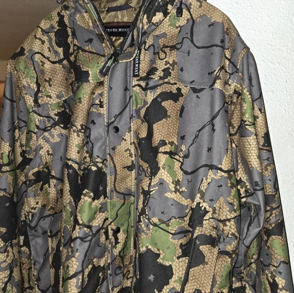 River's West Pioneer Camouflage Hooded Jacket 100% waterproof NWOT Xl - Picture 4 of 6